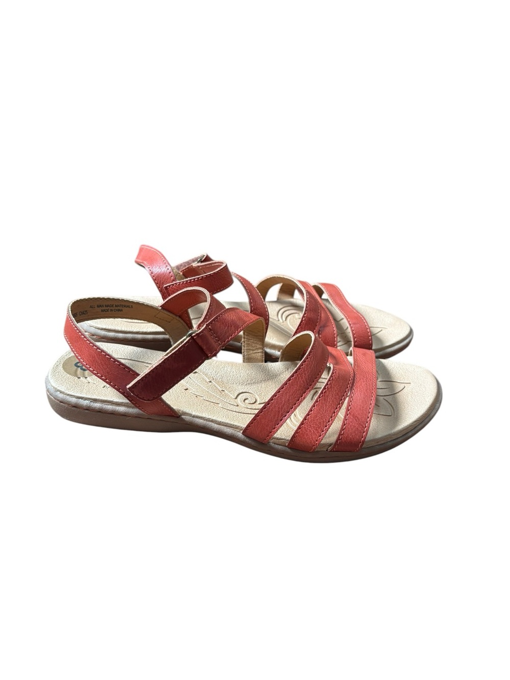 BOC Brown Strappy Comfort Sandals Flat Ankle Strap size 8M